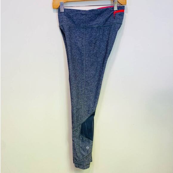 Lululemon Gray -Pink 3/4 Leggins Size 4 Sheer ,Back pocket Small - Picture 8 of 9